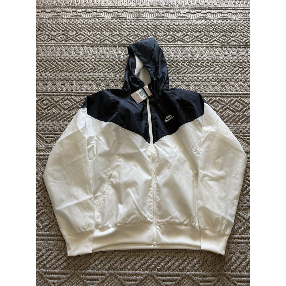 Nike Windrunner Hooded Windbreaker Jacket Mens Medium Gray Ivory 727324-133